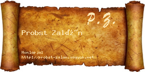 Probst Zalán névjegykártya